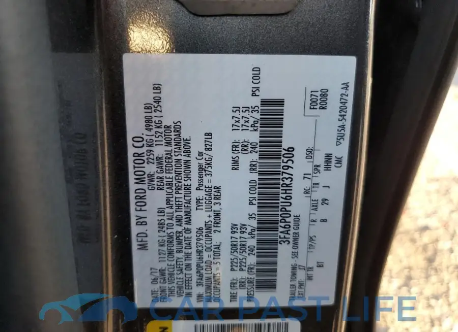 3FA6P0PU6HR379506# 13