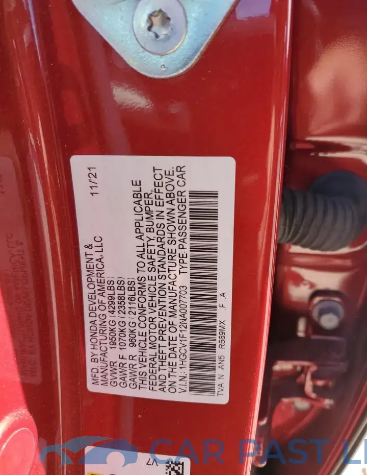 1HGCV1F12NA007703# 12