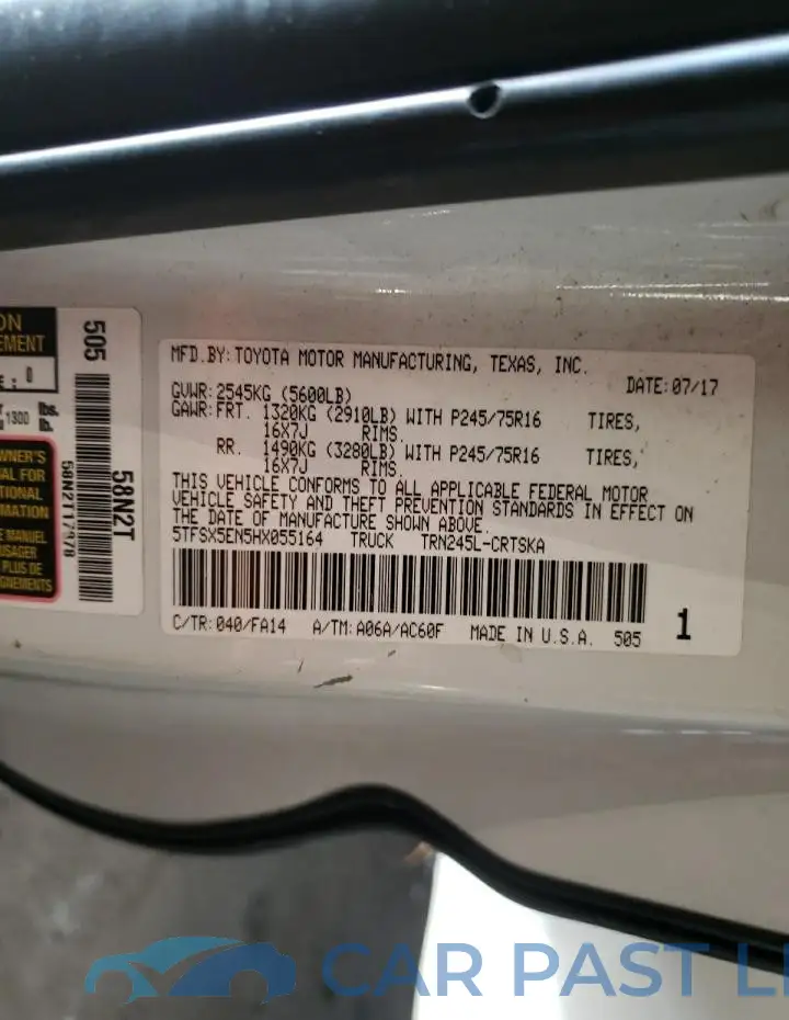 5TFSX5EN5HX055164# 13