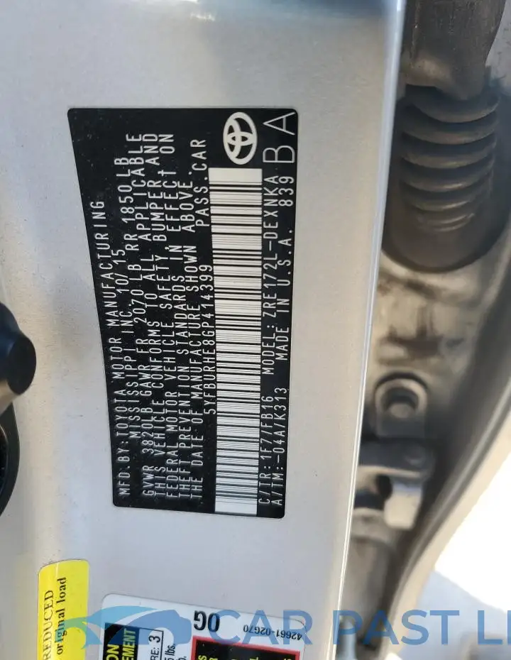 5YFBURHE8GP414399# 12
