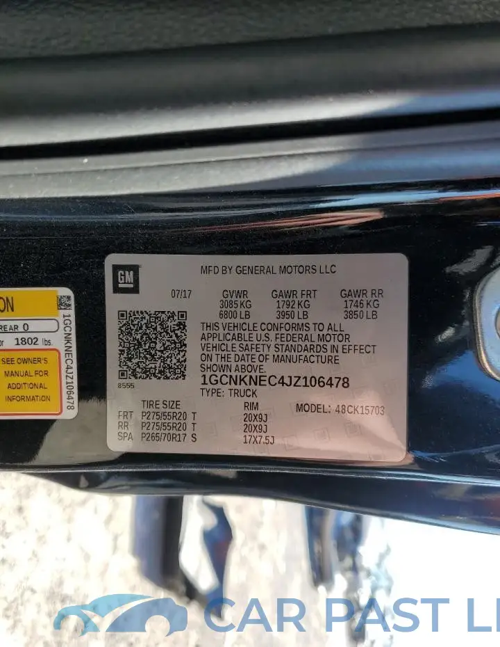 1GCNKNEC4JZ106478# 12