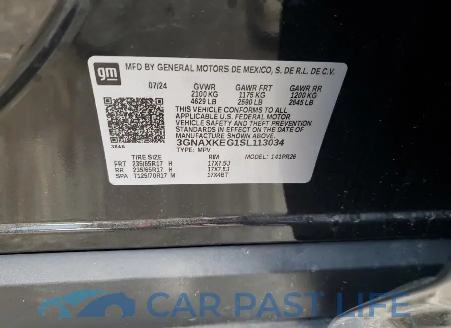 3GNAXKEG1SL113034# 13