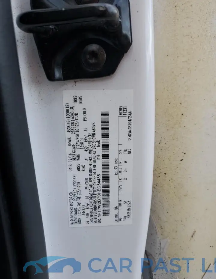 1FT7W2BT0HEC54435# 12