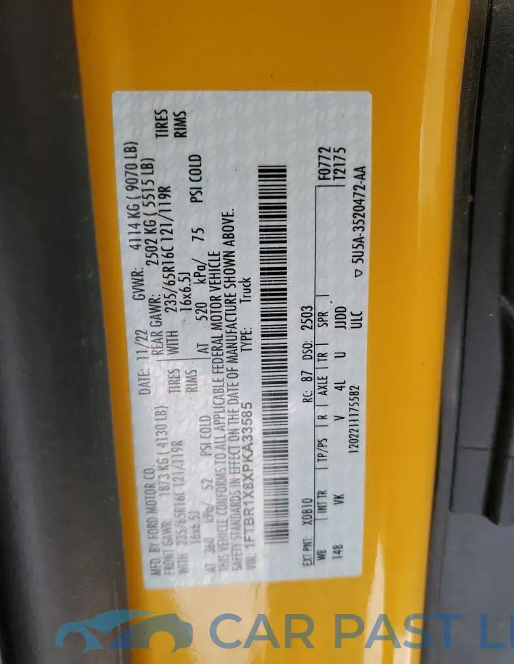 1FTBR1X8XPKA33585# 13