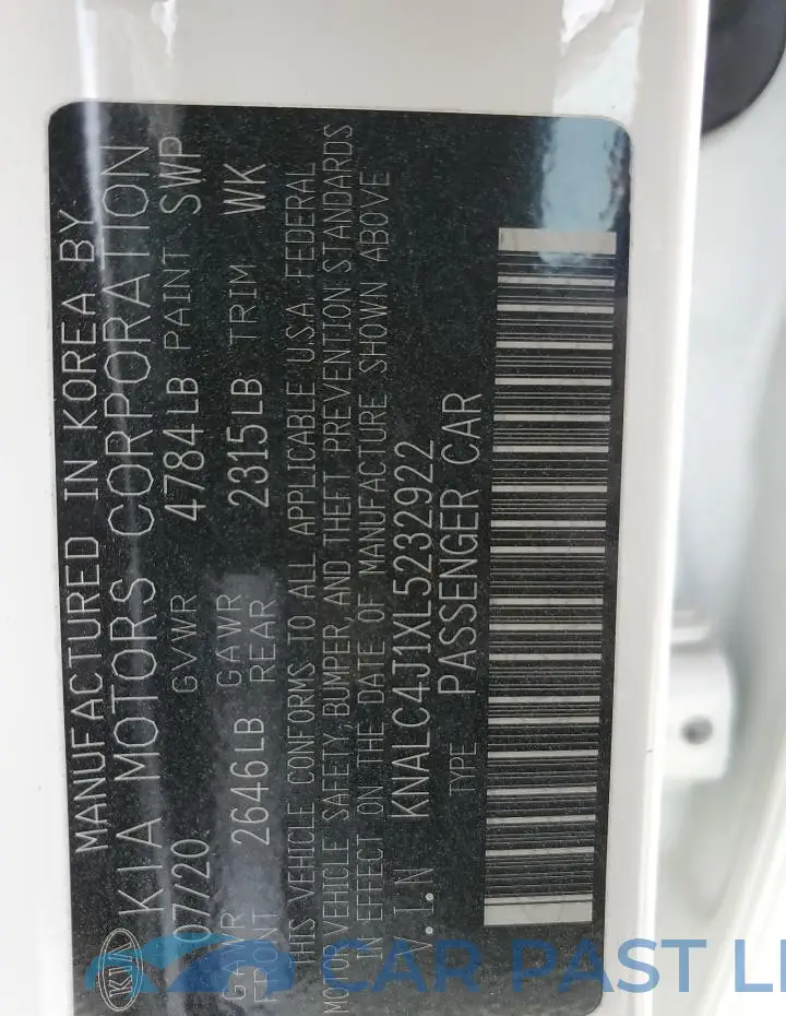 KNALC4J1XL5232922# 12