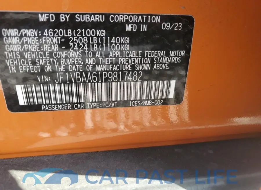 JF1VBAA61P9817482# 12