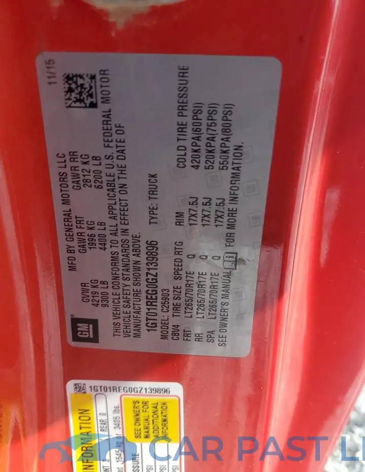 1GT01REG0GZ139896# 12