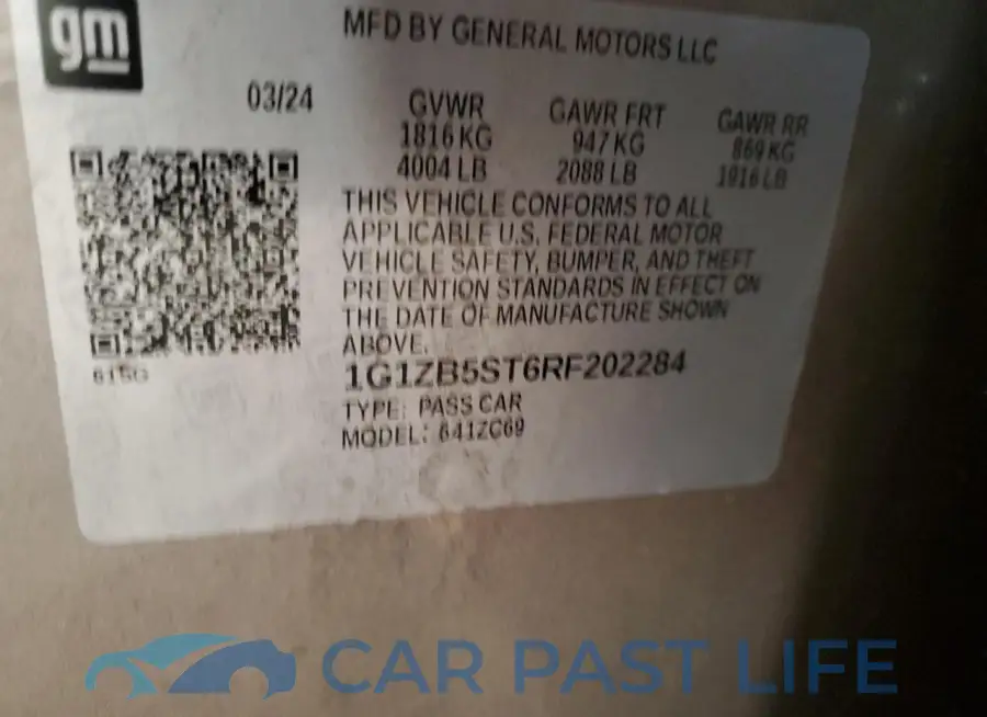 1G1ZB5ST6RF202284# 13