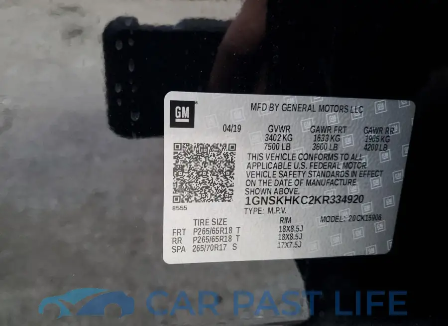1GNSKHKC2KR334920# 14