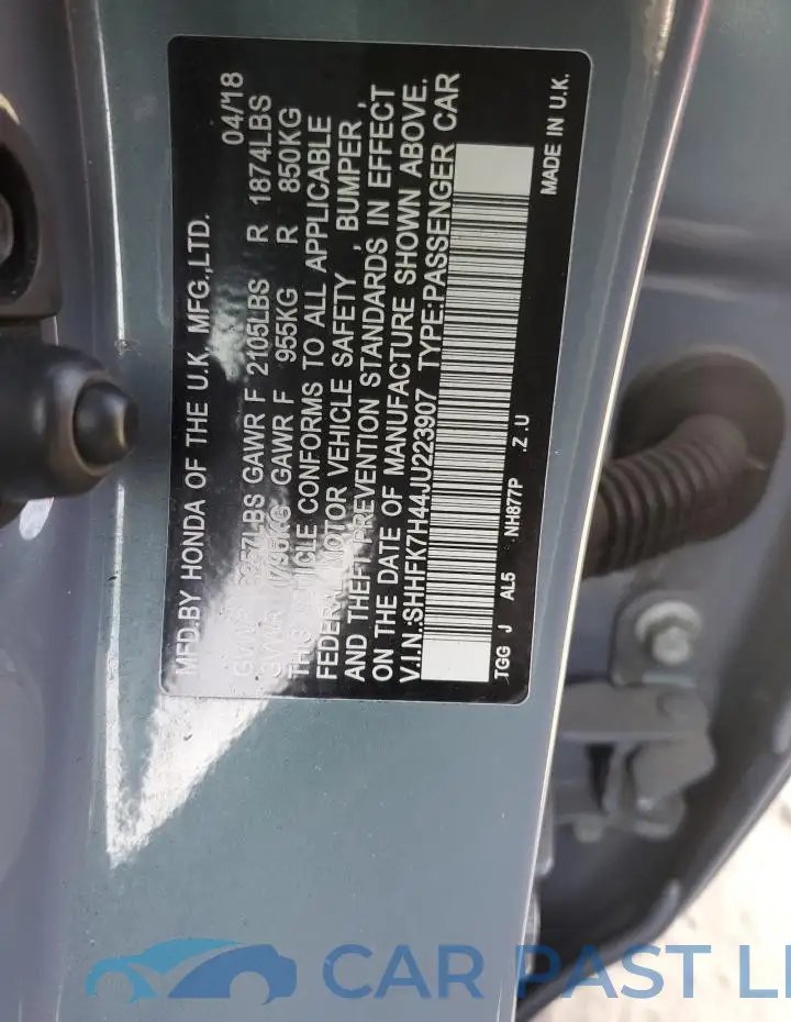 SHHFK7H44JU223907# 12