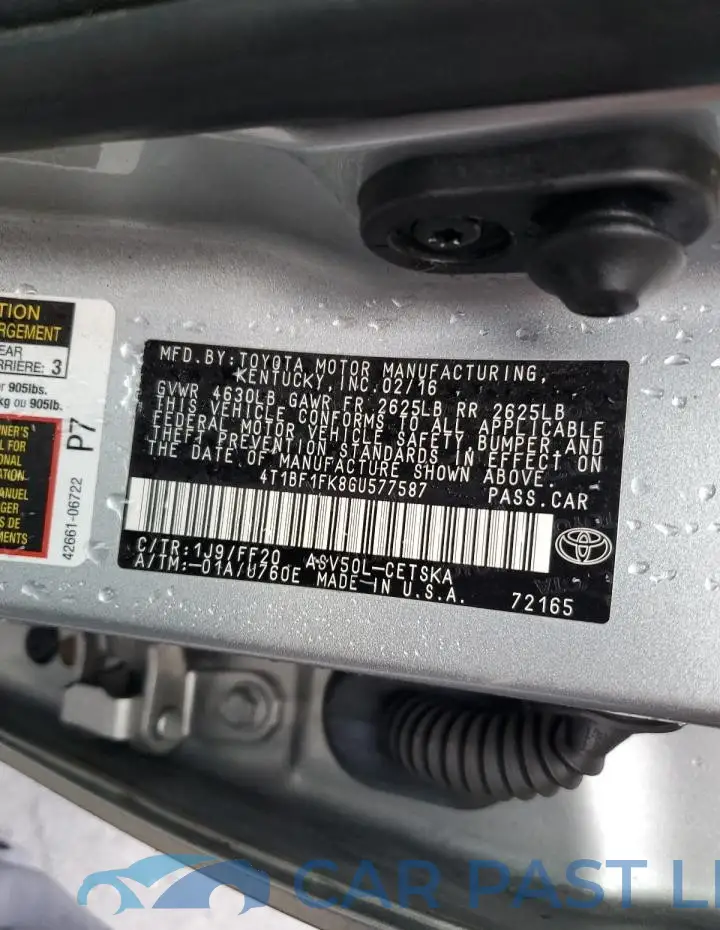4T1BF1FK8GU577587# 12