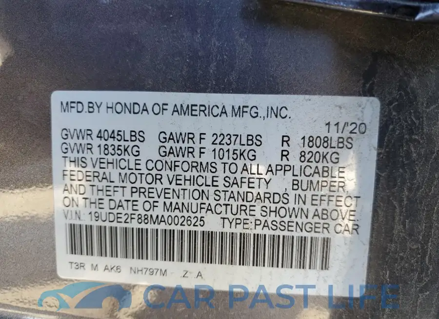 19UDE2F88MA002625# 13