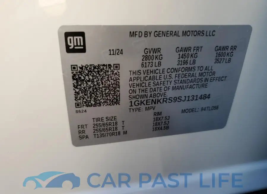 1GKENKRS9SJ131484# 14