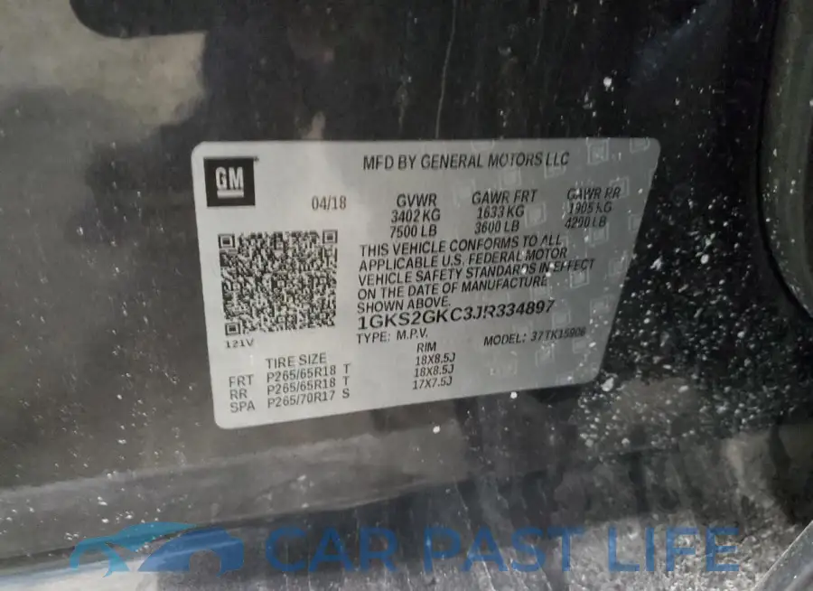 1GKS2GKC3JR334897# 13