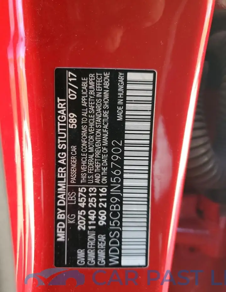WDDSJ5CB9JN567902# 12