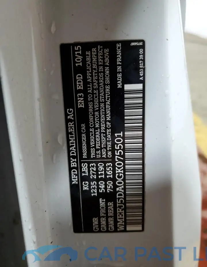 WMEFJ5DA0GK075501# 13