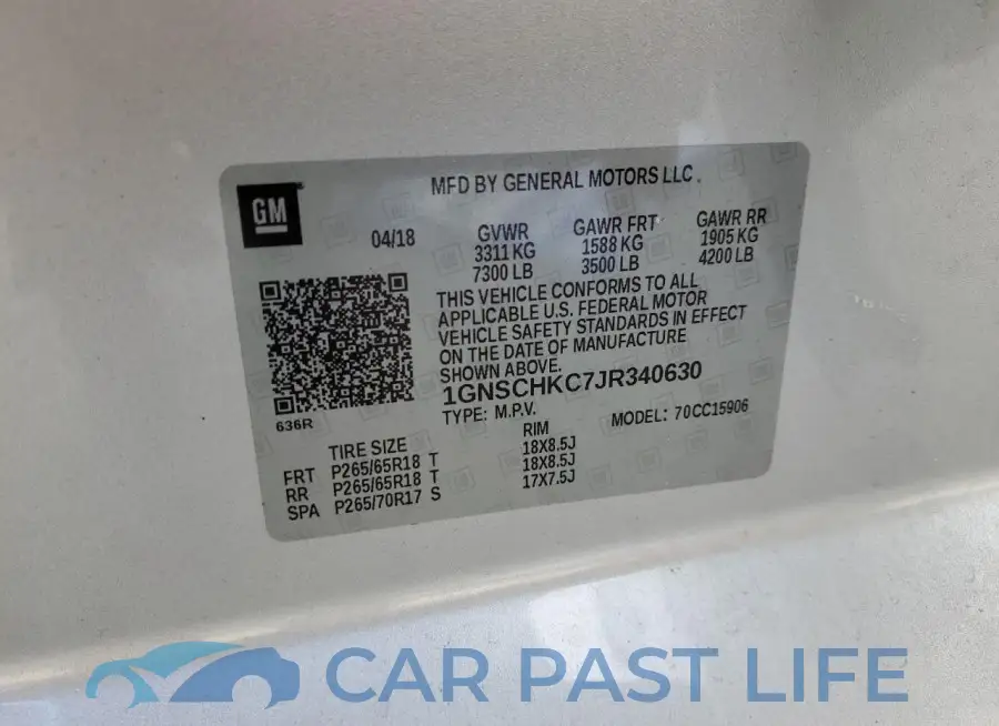 1GNSCHKC7JR340630# 13