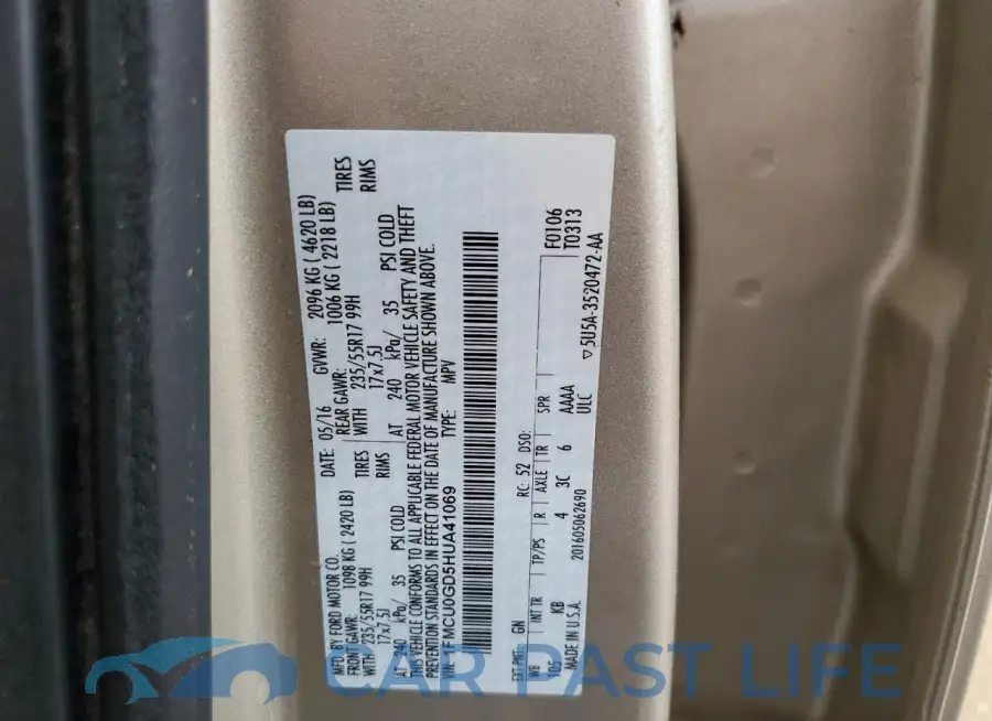 1FMCU0GD5HUA41069# 13