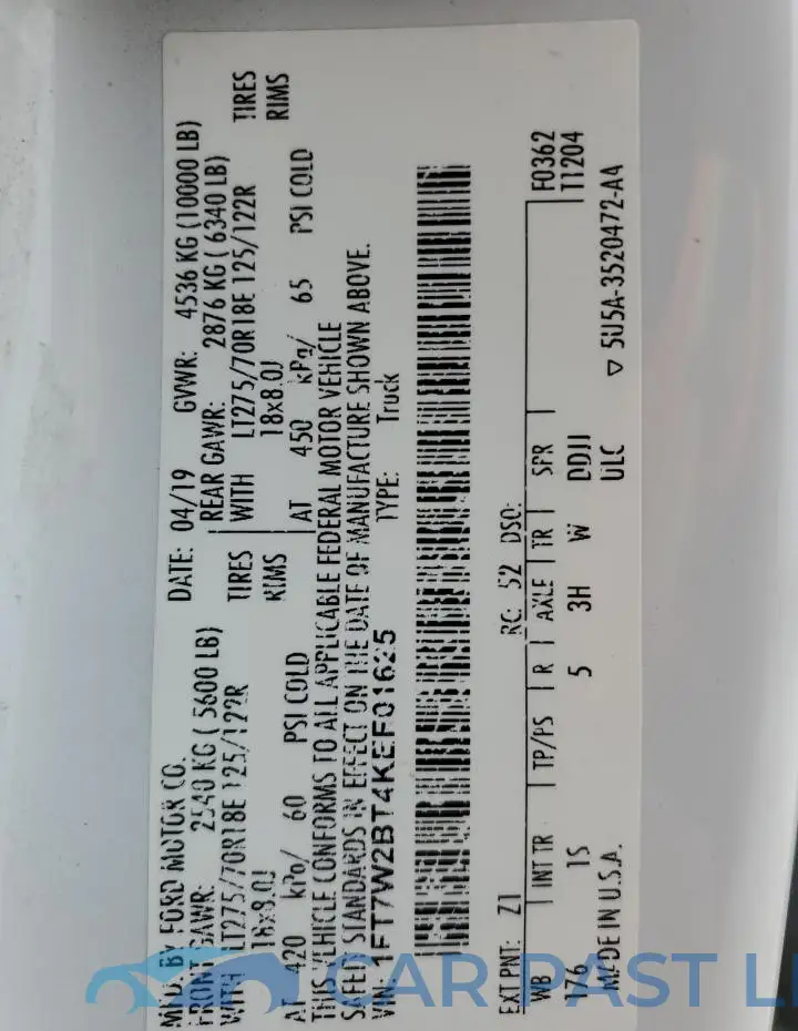 1FT7W2BT4KEF01625# 13