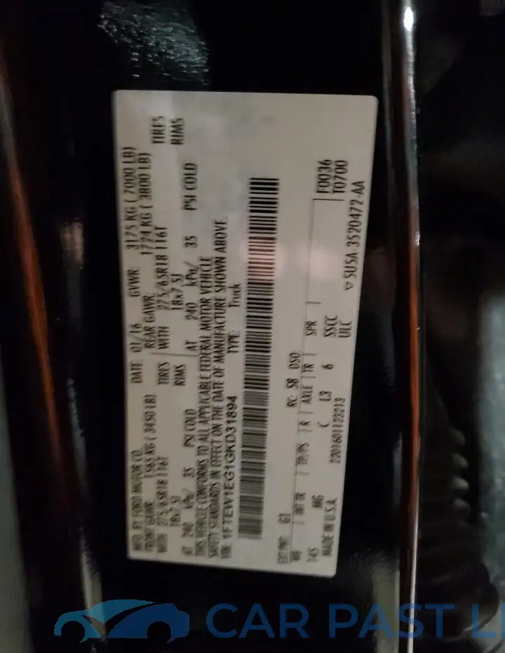 1FTEW1EG1GKD31894# 12