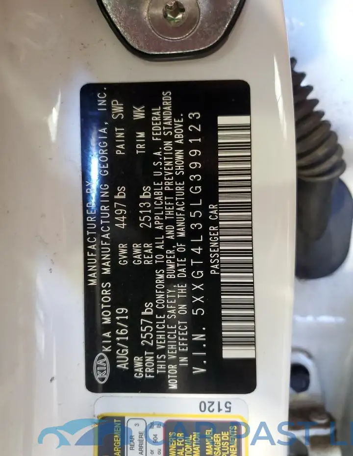 5XXGT4L35LG399123# 13