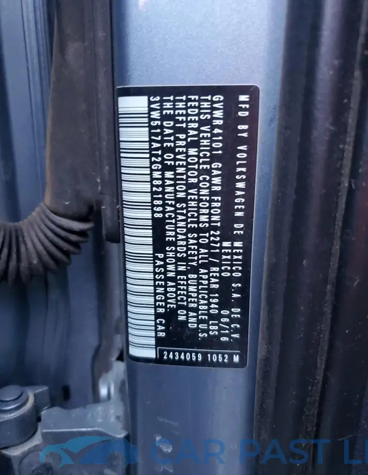 3VW517AT2GM821898# 12