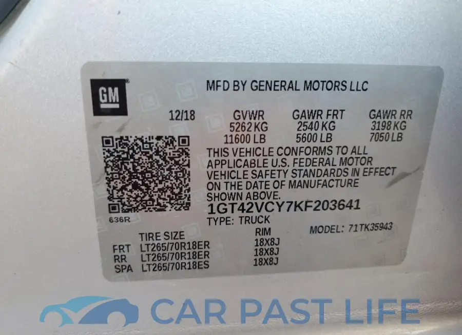 1GT42VCY7KF203641# 12