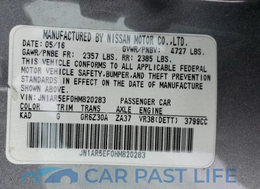 JN1AR5EF0HM820283# 13