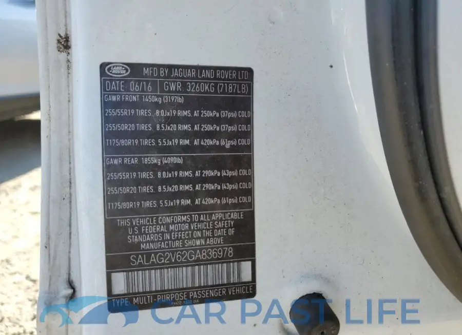 SALAG2V62GA836978# 13