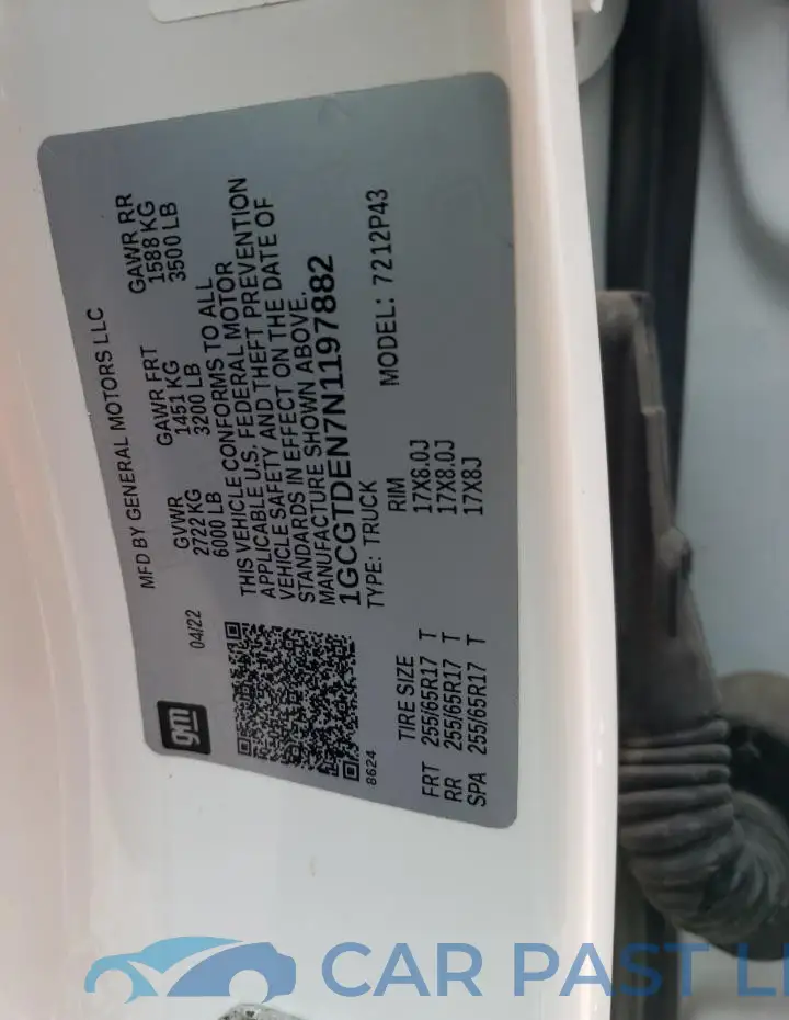 1GCGTDEN7N1197882# 12
