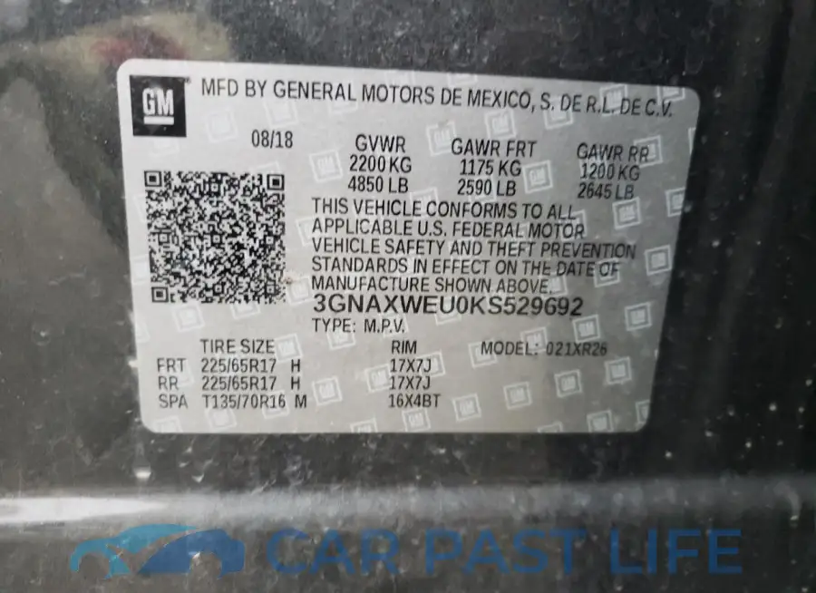 3GNAXWEU0KS529692# 13