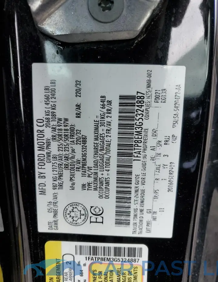 1FATP8EM3G5324887# 13