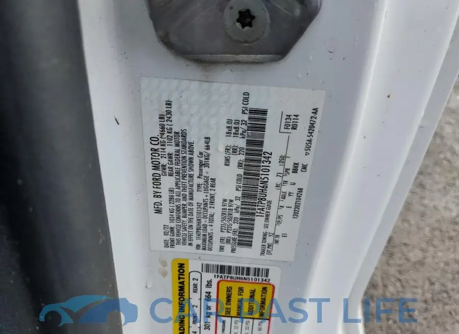 1FATP8UH6N5101342# 13
