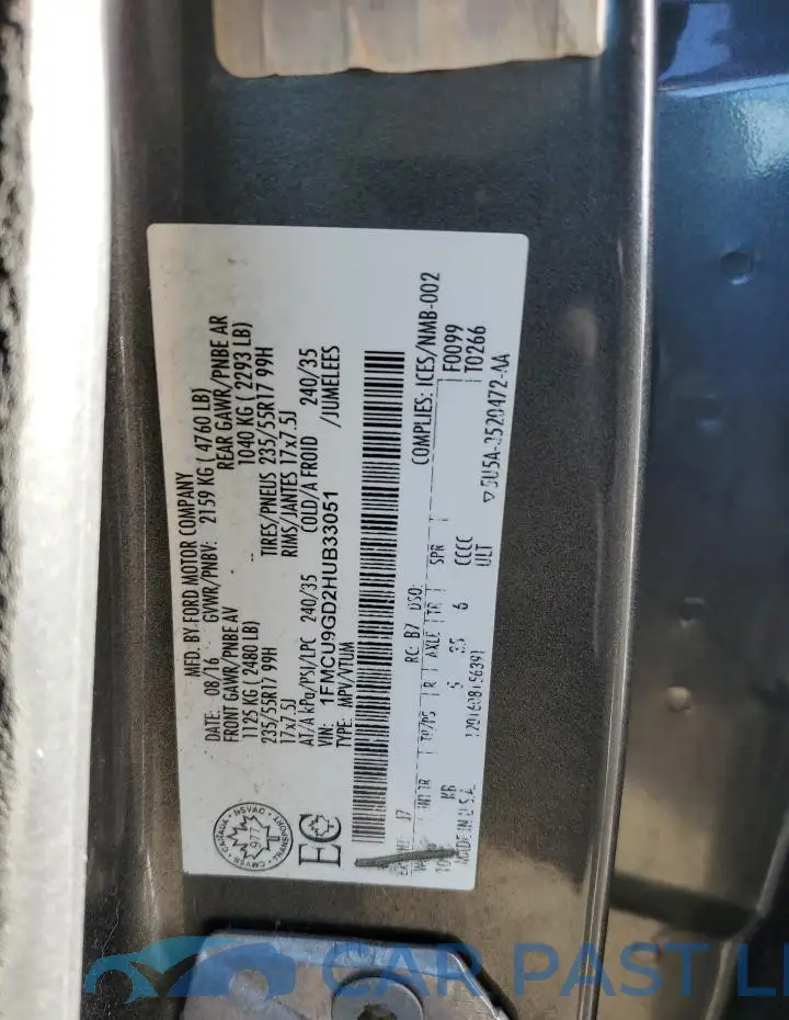 1FMCU9GD2HUB33051# 13