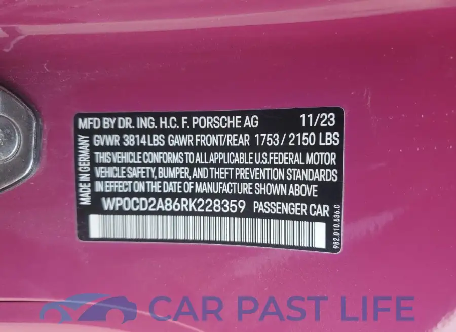WP0CD2A86RK228359# 12