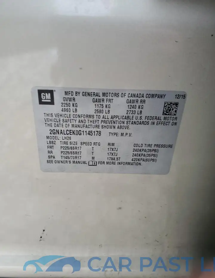 2GNALCEK0G1145178# 14