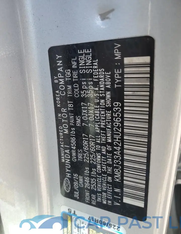 KM8J33A42HU296539# 12