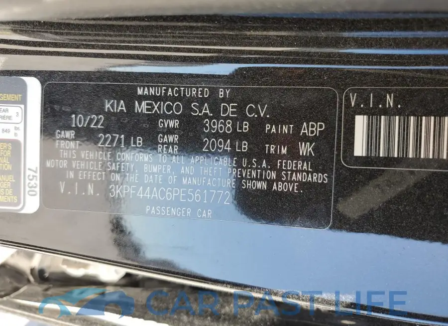 3KPF44AC6PE561772# 12