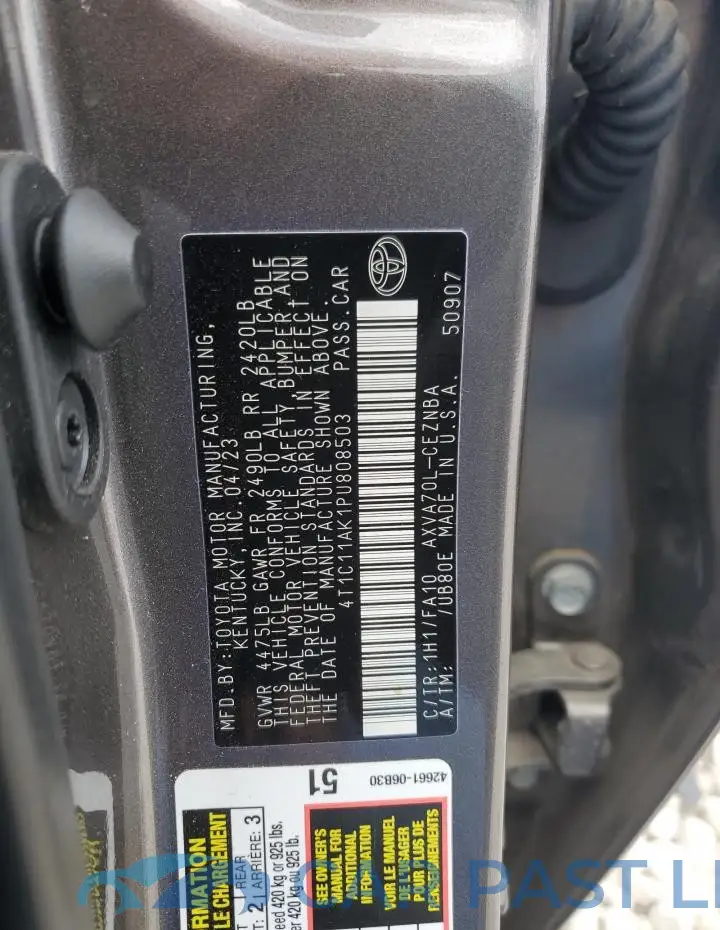 4T1C11AK1PU808503# 12