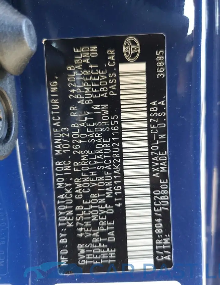 4T1G11AK2RU211655# 13