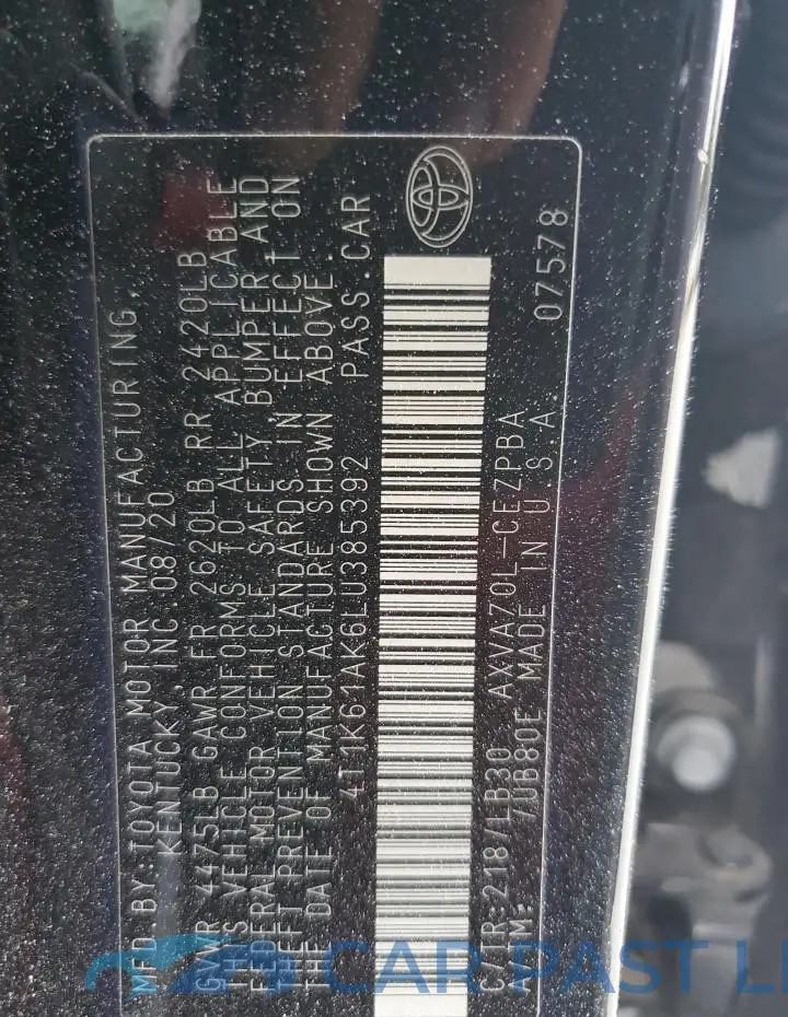 4T1K61AK6LU385392# 13