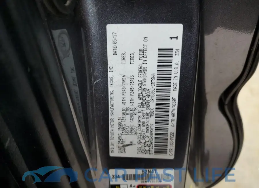 5TFSZ5AN3HX095257# 12