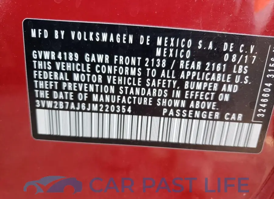 3VW2B7AJ6JM220354# 13