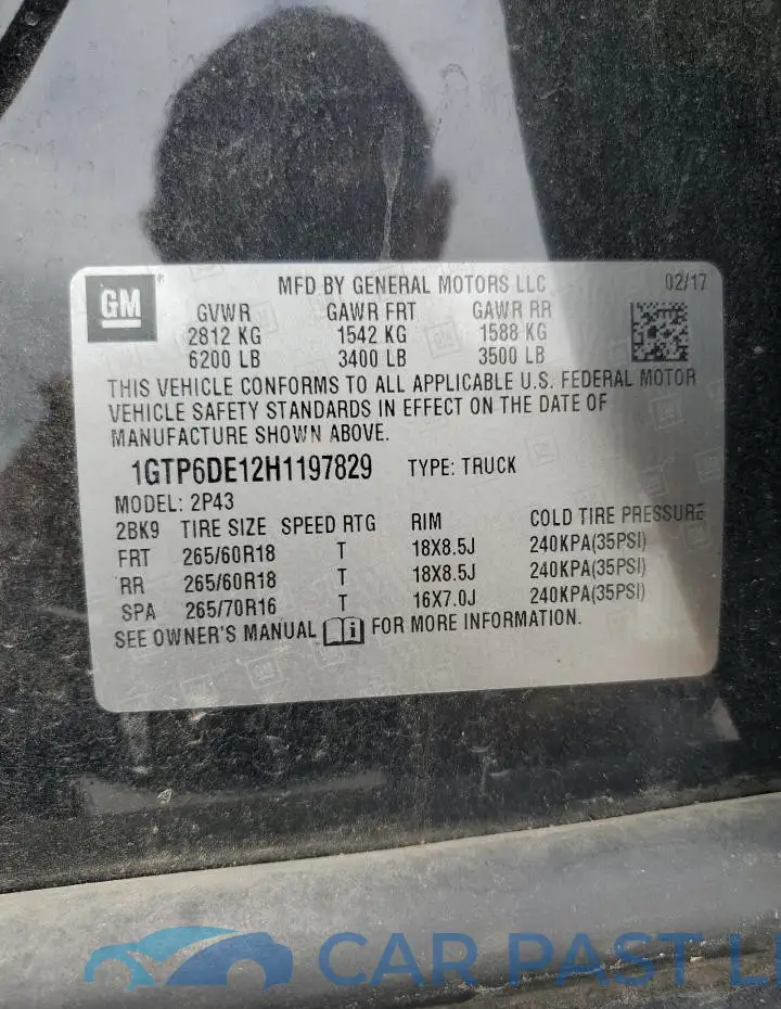 1GTP6DE12H1197829# 13