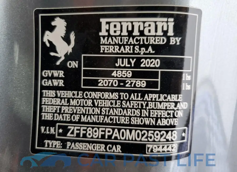 ZFF89FPA0M0259248# 12