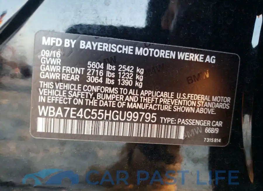 WBA7E4C55HGU99795# 12