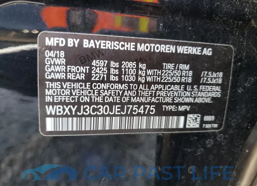 WBXYJ3C30JEJ75475# 13