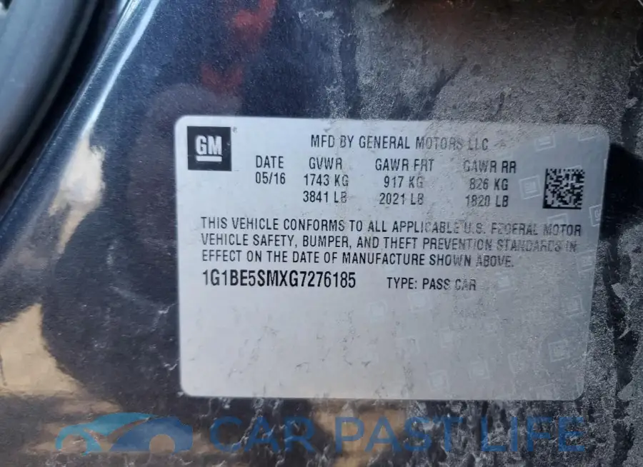 1G1BE5SMXG7276185# 12
