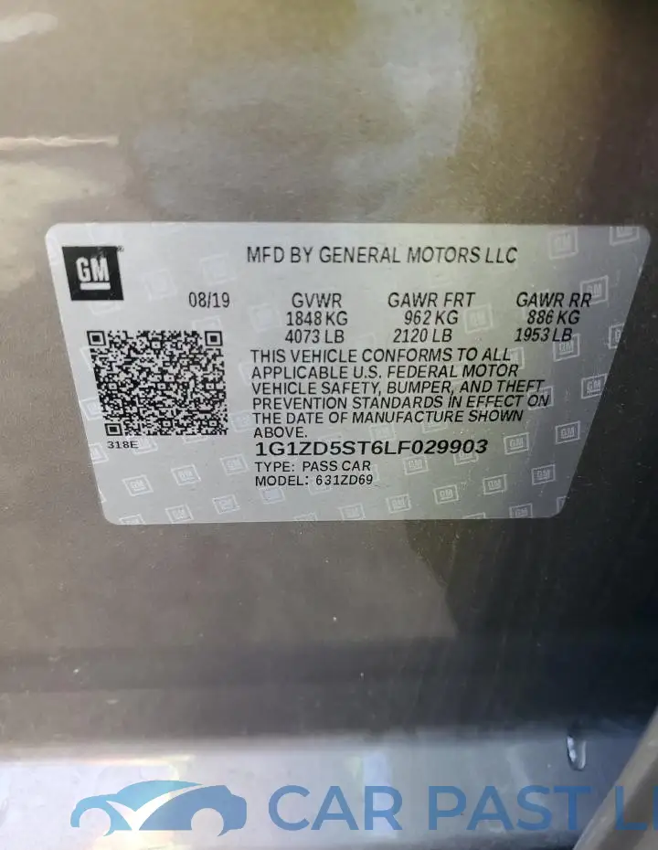 1G1ZD5ST6LF029903# 12