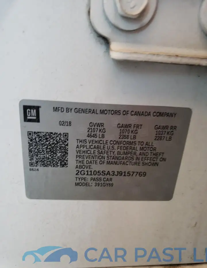 2G1105SA3J9157769# 12